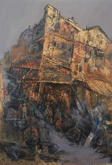 智超作品2《街角》60X80cm  油画 2020年创作